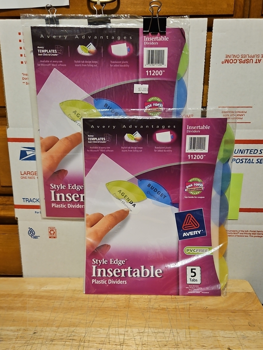 2-qty Avery Insertable Plastic Dividers.